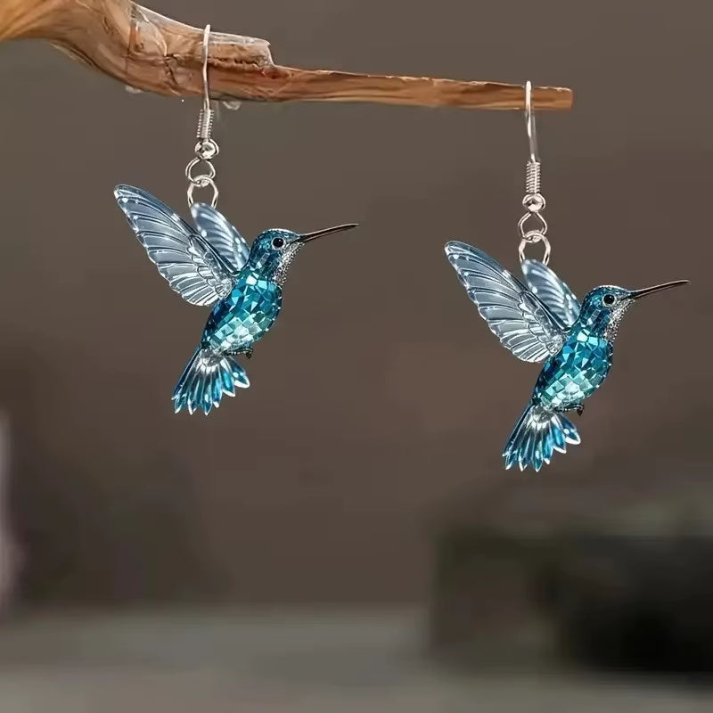 Colorful Hummingbird Dangle Earrings for Women Fashion Cute Animal Earrings Women'S Statement Jewelry Gifts