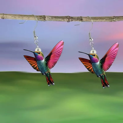 Colorful Hummingbird Dangle Earrings for Women Fashion Cute Animal Earrings Women'S Statement Jewelry Gifts