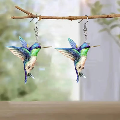 Colorful Hummingbird Dangle Earrings for Women Fashion Cute Animal Earrings Women'S Statement Jewelry Gifts
