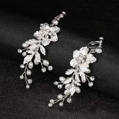 Elegant Floral Earrings for Women Pearl & Crystal Bridal Jewelry - Bohemian Wedding Accessories - Luxury Everyday to Formal Wear