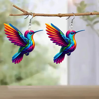 Colorful Hummingbird Dangle Earrings for Women Fashion Cute Animal Earrings Women'S Statement Jewelry Gifts