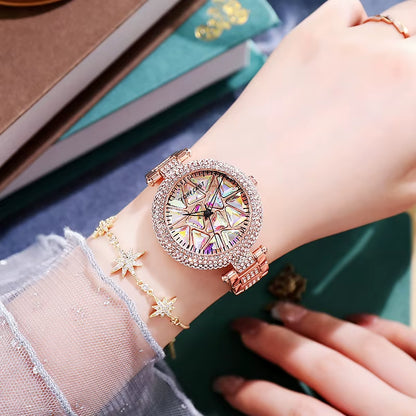 FORE CAST New Elegant Quartz Women Watch Luxury Rhinestone Style Fashion Women Waterproof Ladies Watch Steel Relogio Feminno