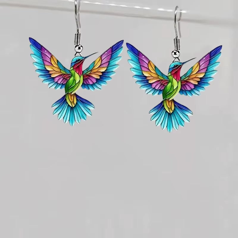 Colorful Hummingbird Dangle Earrings for Women Fashion Cute Animal Earrings Women'S Statement Jewelry Gifts