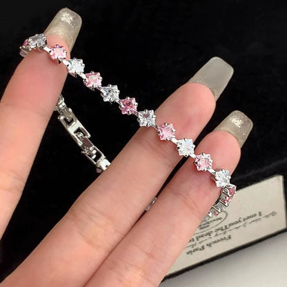 Zircon Women'S Bracelet Luxury Fashion Pink Bracelets for Women