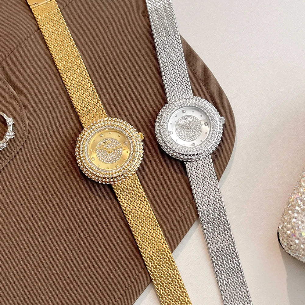 BS Watch Women Vintage Ladies Watches Luxury High Quality Fashion Quartz Wristwatches Diamond Large Dial Waterproof Watches