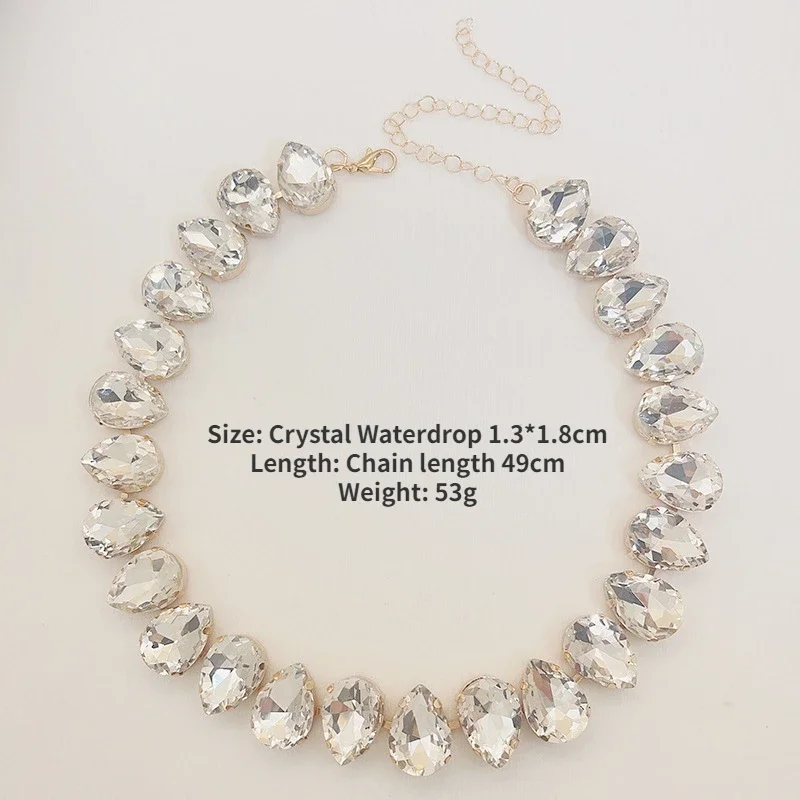 Luksusowy naszyjnik z dużym kryształem – różowe złoto, elegancki łańcuszek typu lock bone