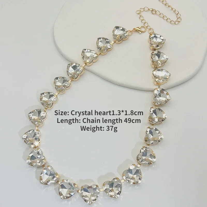 Luksusowy naszyjnik z dużym kryształem – różowe złoto, elegancki łańcuszek typu lock bone