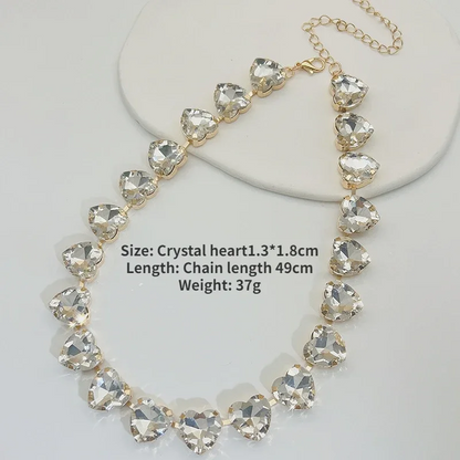 Luksusowy naszyjnik z dużym kryształem – różowe złoto, elegancki łańcuszek typu lock bone