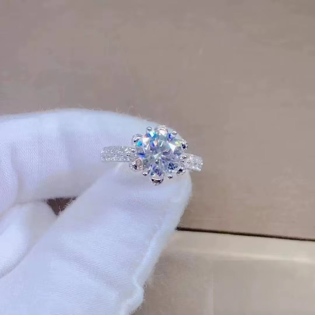 Custom Name Certified 5 Carat Diamond Engagement Ring Women 14K White Gold Sterling Silver Bridal Moissanite Rings Wedding Band