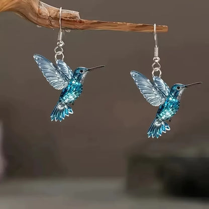 Colorful Hummingbird Dangle Earrings for Women Fashion Cute Animal Earrings Women'S Statement Jewelry Gifts