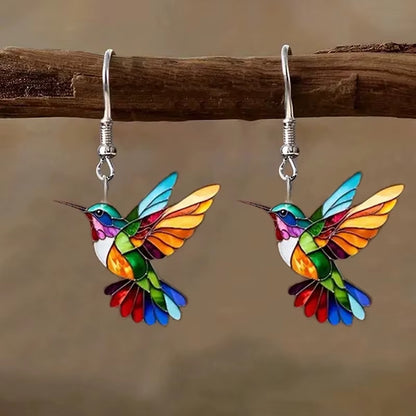 Colorful Hummingbird Dangle Earrings for Women Fashion Cute Animal Earrings Women'S Statement Jewelry Gifts