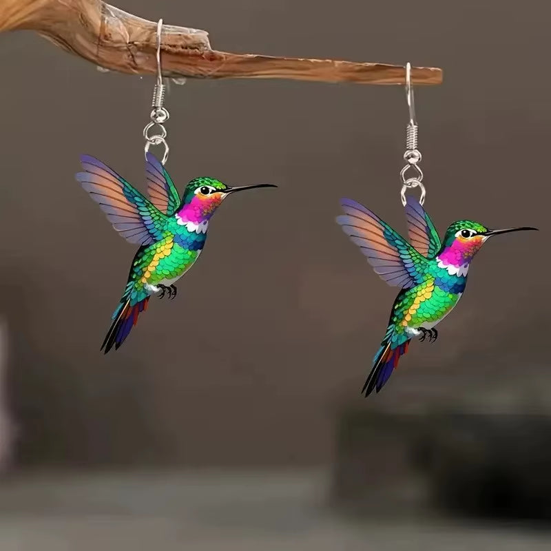 Colorful Hummingbird Dangle Earrings for Women Fashion Cute Animal Earrings Women'S Statement Jewelry Gifts