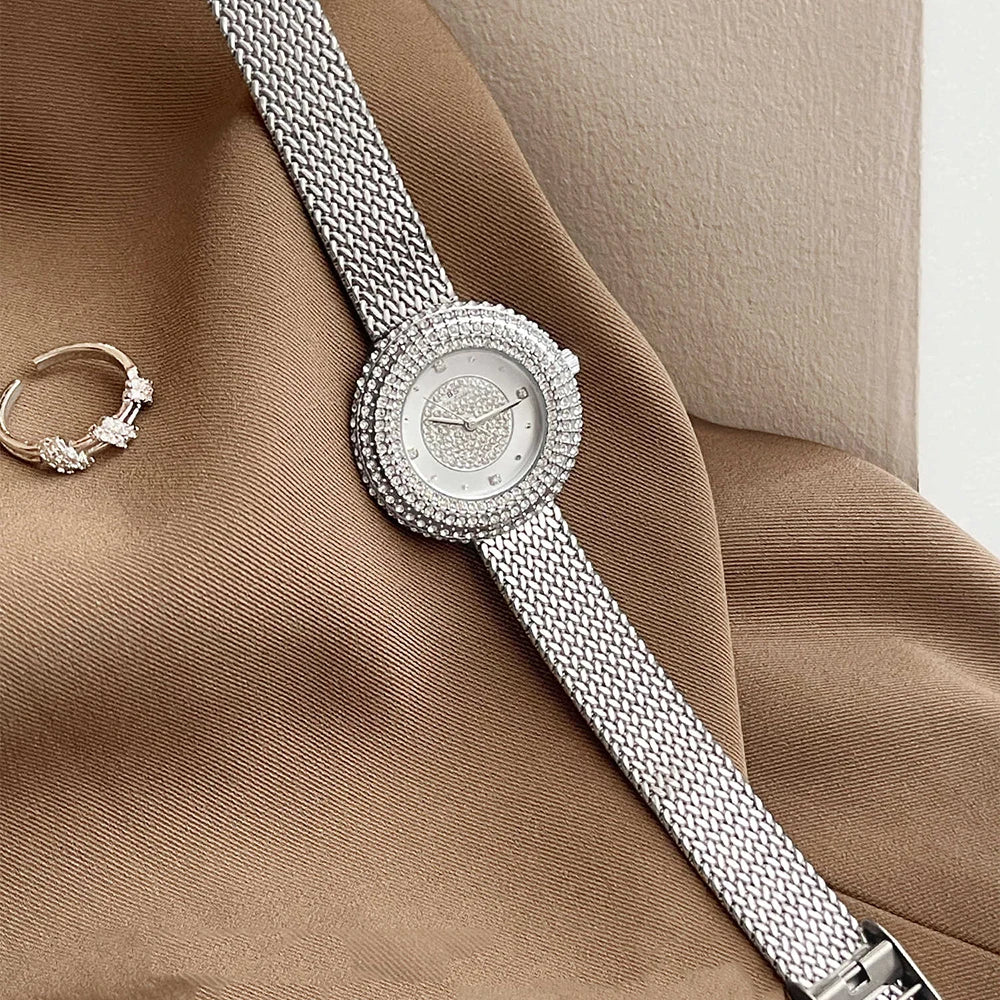 BS Watch Women Vintage Ladies Watches Luxury High Quality Fashion Quartz Wristwatches Diamond Large Dial Waterproof Watches