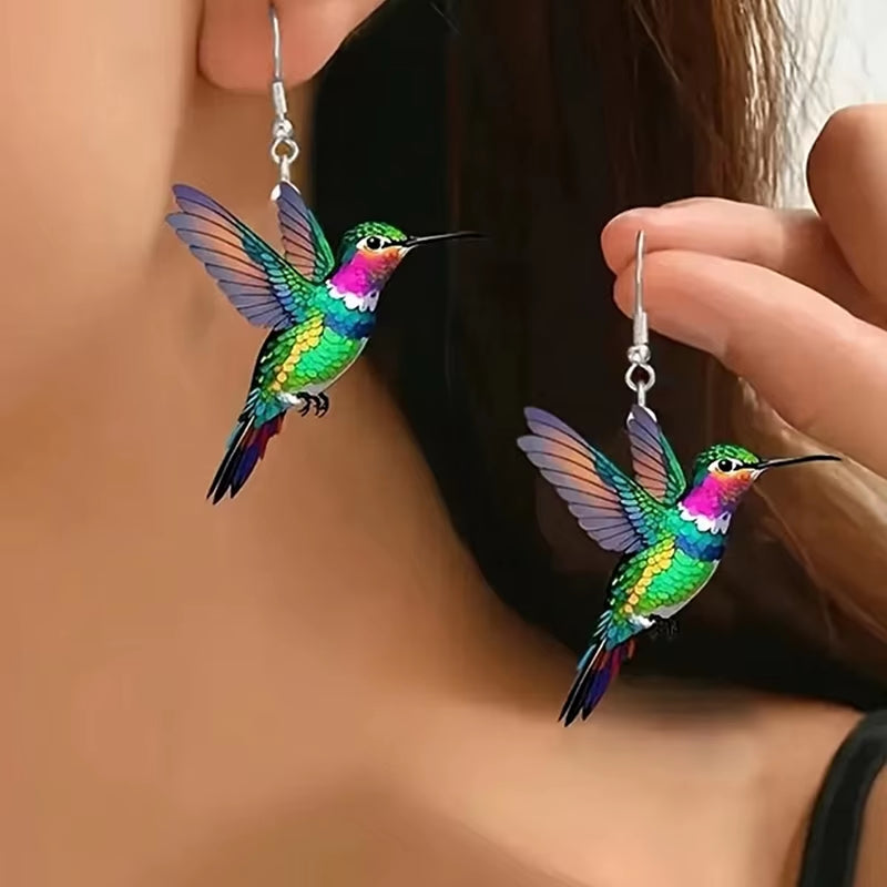 Colorful Hummingbird Dangle Earrings for Women Fashion Cute Animal Earrings Women'S Statement Jewelry Gifts