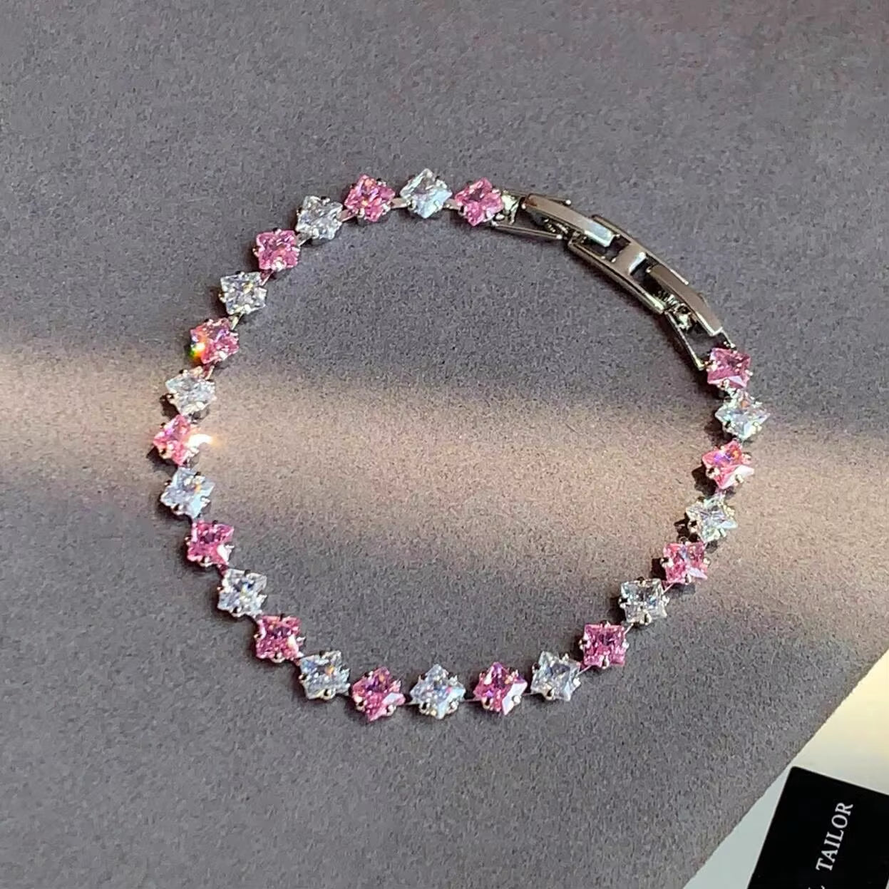 Zircon Women'S Bracelet Luxury Fashion Pink Bracelets for Women