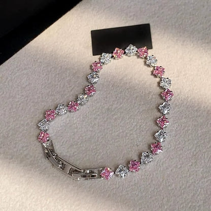Zircon Women'S Bracelet Luxury Fashion Pink Bracelets for Women