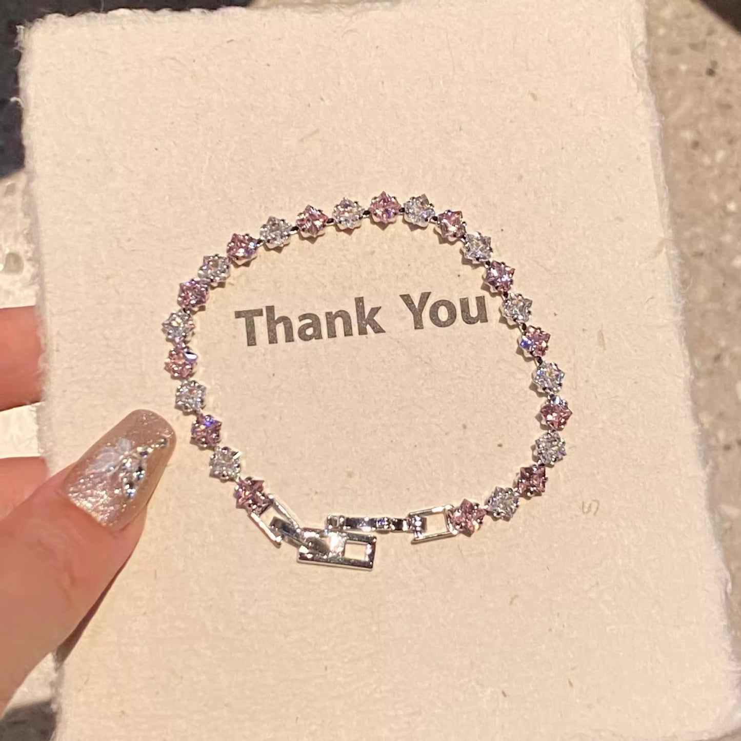 Zircon Women'S Bracelet Luxury Fashion Pink Bracelets for Women