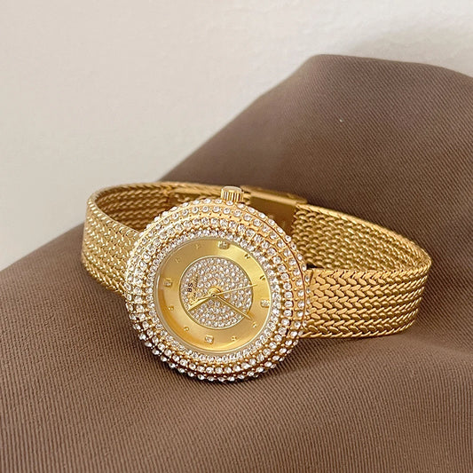 BS Watch Women Vintage Ladies Watches Luxury High Quality Fashion Quartz Wristwatches Diamond Large Dial Waterproof Watches